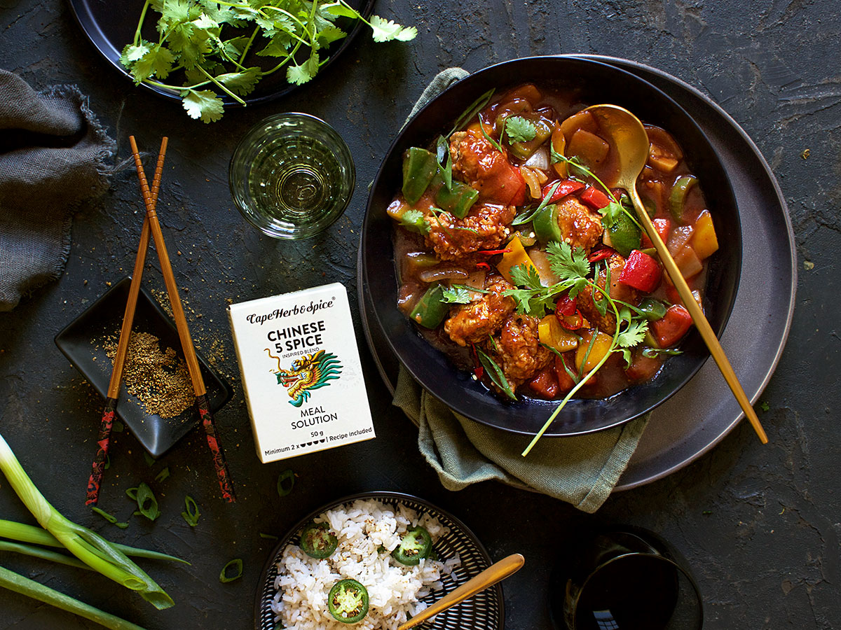 SWEET AND SOUR PORK WITH COCONUT STICKY RICE