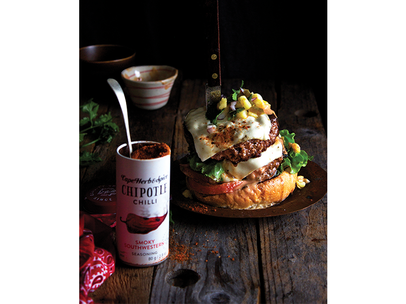 CHIPOTLE COWBOY BURGER WITH PINEAPPLE-JALAPENO SALSA2